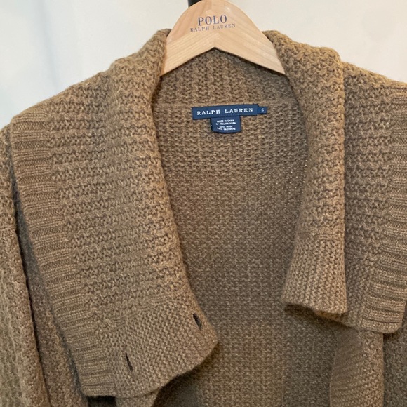 Ralph Lauren Blue Label, Chunky, Light Brown Tie Sweater, Size S - Picture 7 of 12